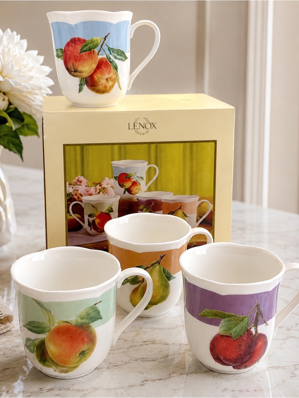 LENOX Orchard In Bloom Mugs Set of 4